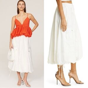 Cinq à Sept White Midi Skirt